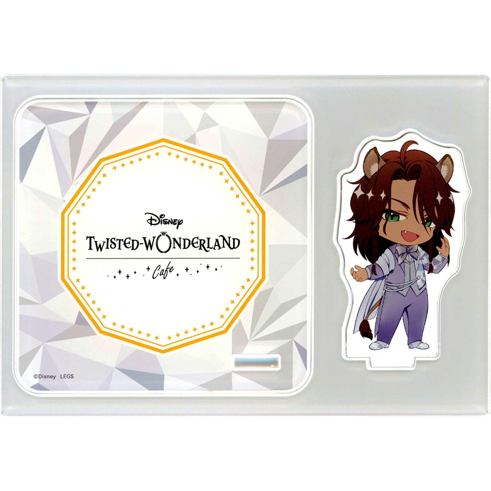 Leona Kingscholar Disney Twisted Wonderland Acrylic Stand Coaster Savanaclaw Dorm OH MY CAFE 2023 Drink Menu Paid Bonus [USED]
