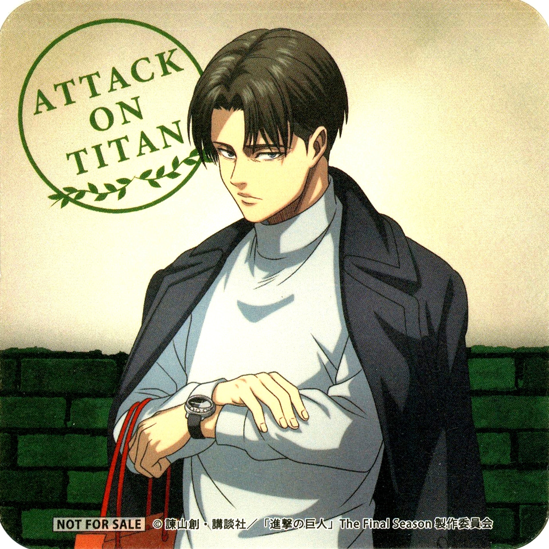 Levi Ackerman Full Body Random Coaster Attack on Titan The Final Season Collab Cafe in SMILE BASE CAFE Menu Order Bonus [USED]