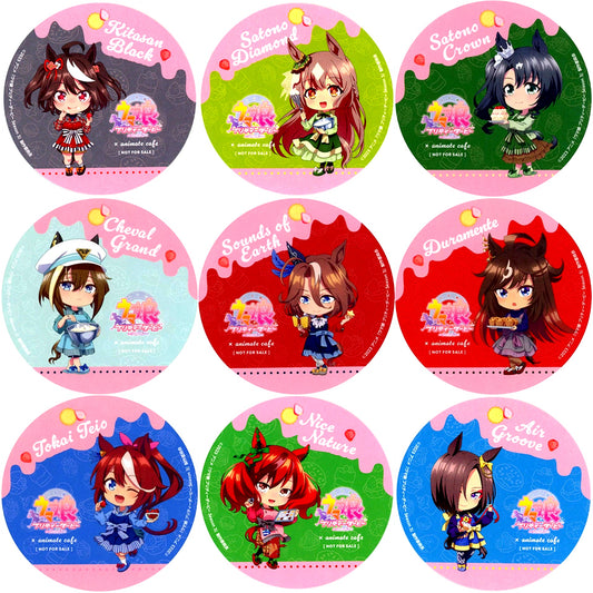 Set of 9 Coaster Umamusume Pretty Derby Season 3 x animatecafe Menu Order Bonus [USED]