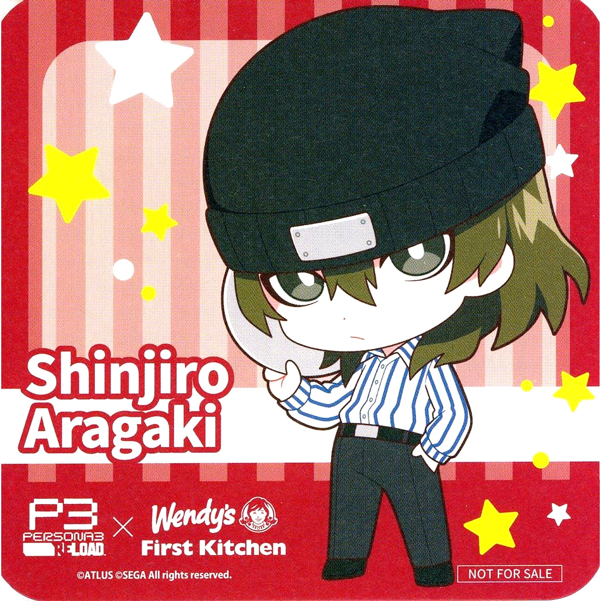 Shinjiro Aragaki Persona 3 Reload x Wendy's First Kitchen Collab Menu Order Bonus Original Coaster [USED]