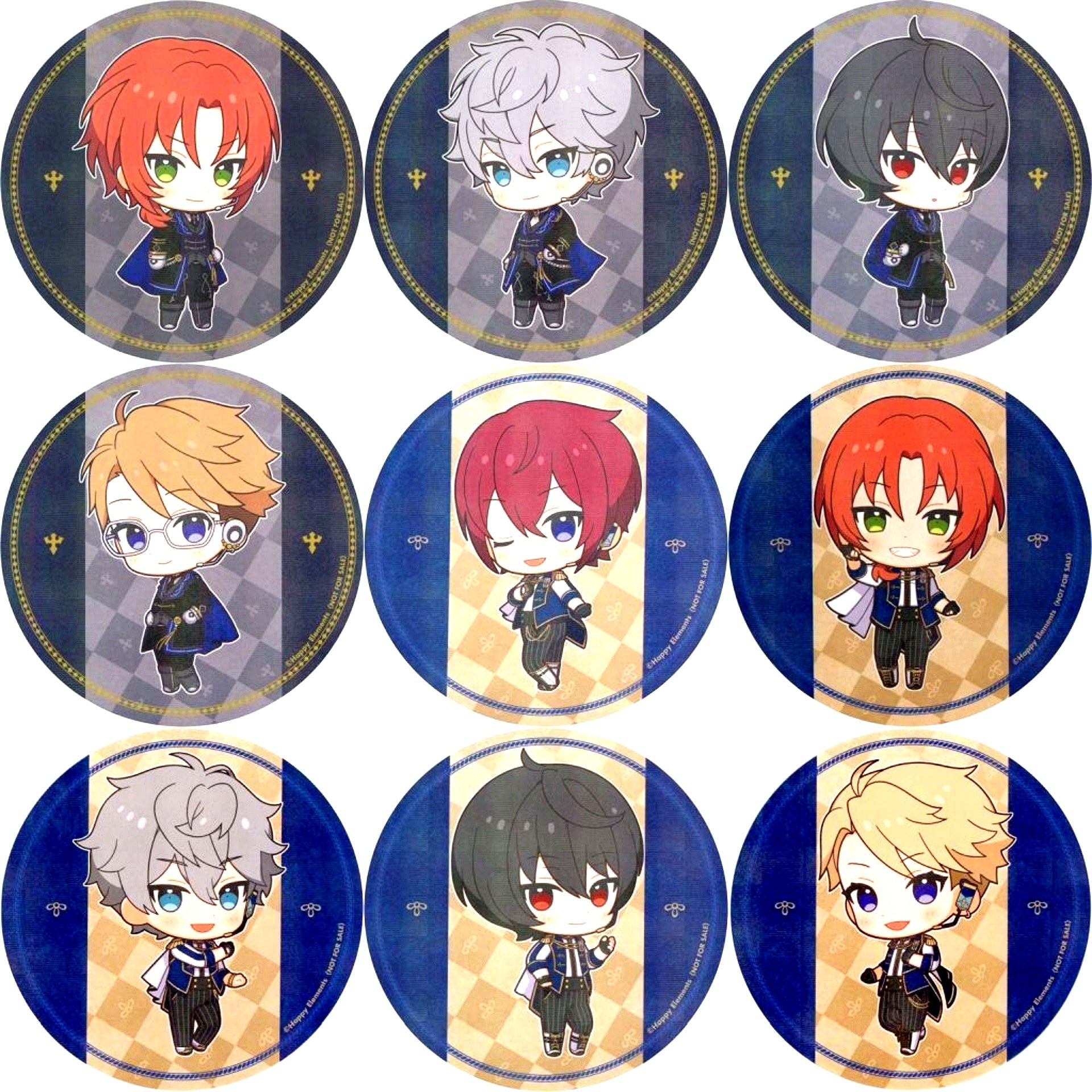 Set of 9 Aurora Coaster Ensemble Stars Reminiscence Selection Checkmate x animatecafe Menu Order Bonus [USED]