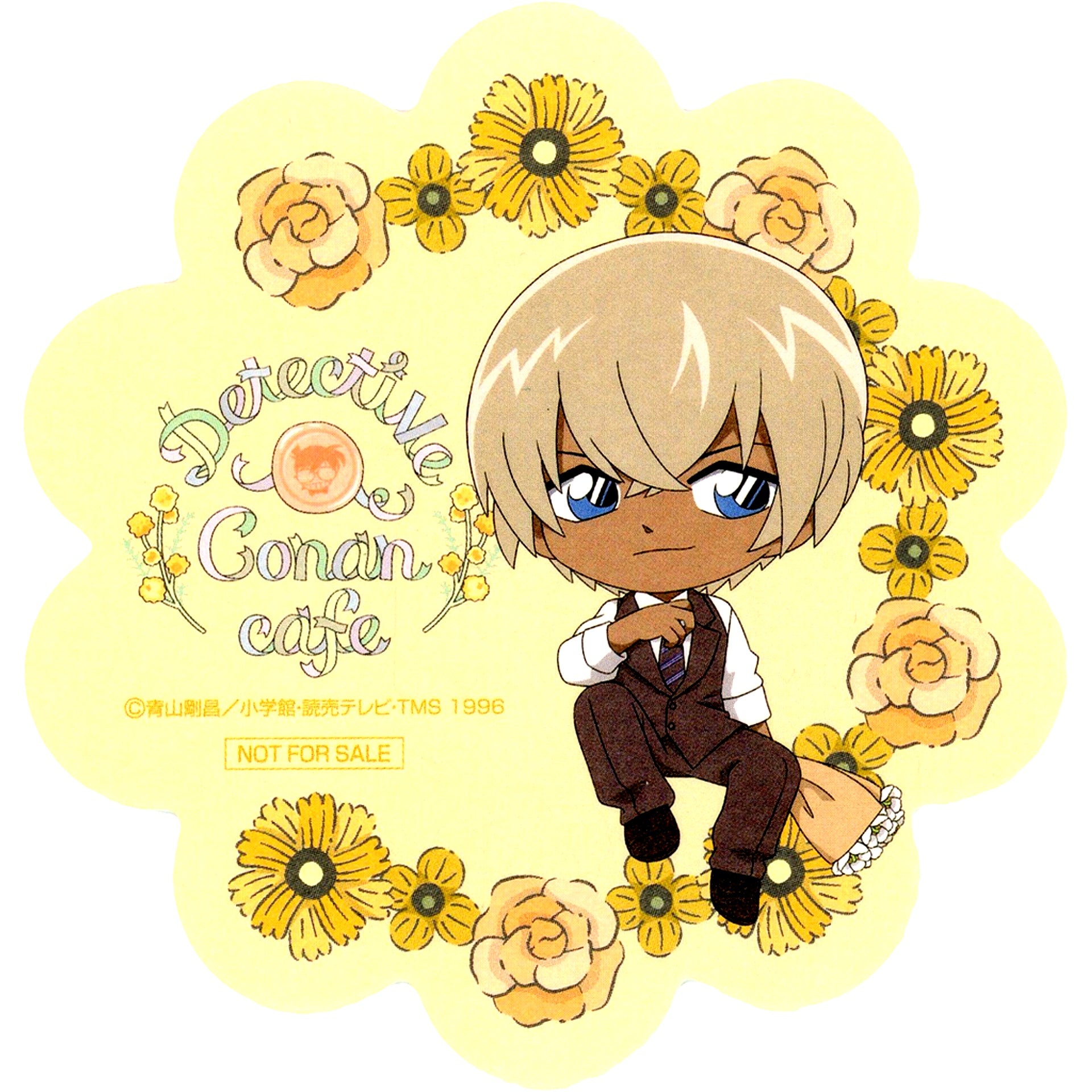 Toru Amuro Party Outfit Detective Conan Cafe 2024 Drink Order Bonus Coaster [USED]