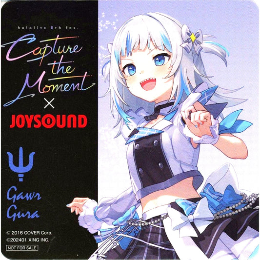 Gawr Gura Normal Original Coaster Virtual YouTuber Hololive 5th fes. Capture the Moment x JOYSOUND Collab Campaign Drink Order Bonus Part 1 [USED]