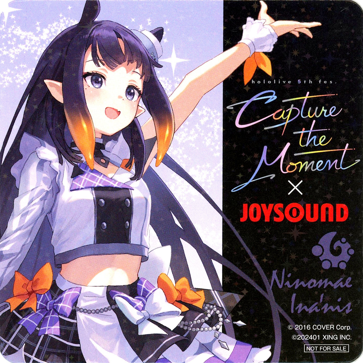 Ninomae Ina'nis Hologram Original Coaster Virtual YouTuber Hololive 5th fes. Capture the Moment x JOYSOUND Collab Campaign Drink Order Bonus Part 1 [USED]