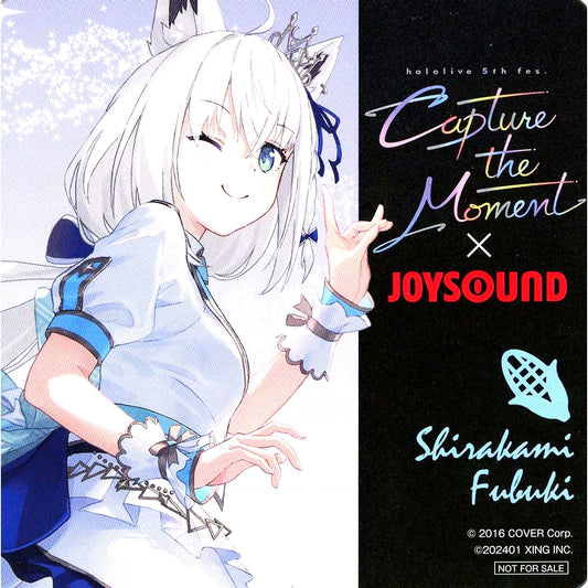 Shirakami Fubuki Normal Virtual YouTuber hololive hololive 5th fes. Capture the Moment x JOYSOUND Collab Campaign Collab Drink Order Bonus Original Coaster Vol.3 [USED]