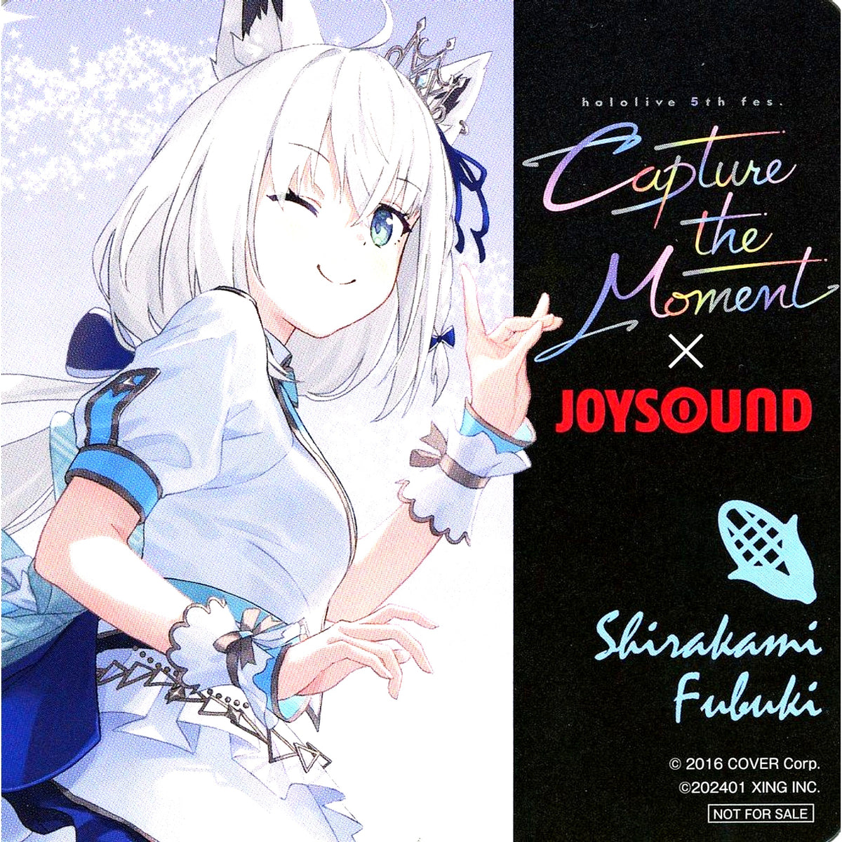 Shirakami Fubuki Normal Virtual YouTuber hololive hololive 5th fes. Capture the Moment x JOYSOUND Collab Campaign Collab Drink Order Bonus Original Coaster Vol.3 [USED]