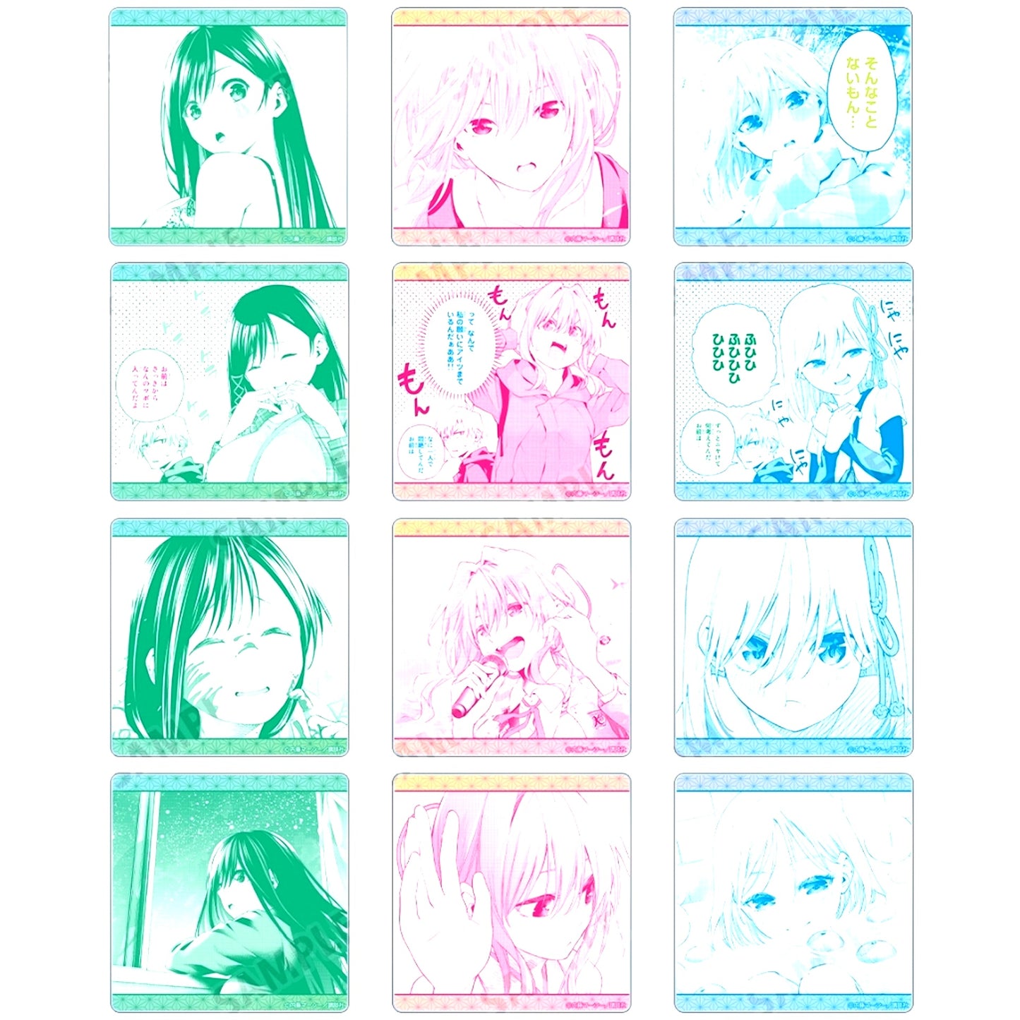 Set of 12 Tying the Knot with an Amagami Sister Trading Original Manga Panel Acrylic Coaster [USED]