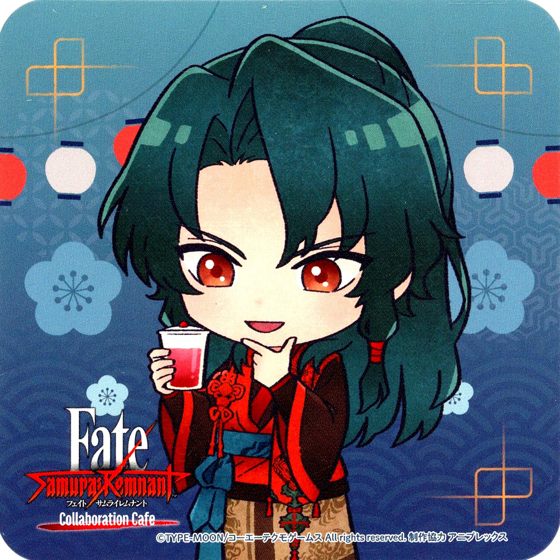 Zheng Chenggong Fate/Samurai Remnant Collaboration Cafe in motto cafe Menu Order Bonus Original Coaster [USED]