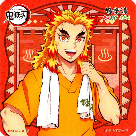 Kyojuro Rengoku Original Coaster Demon Slayer x Gokurakuyu RAKU SPA Vol. 3 Hashira Gokuraku Holiday Collab Menu Bonus [USED]