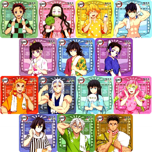 Set of 14 Original Coaster Demon Slayer x Gokurakuyu RAKU SPA Vol. 3 Hashira Gokuraku Holiday Collab Menu Bonus [USED]
