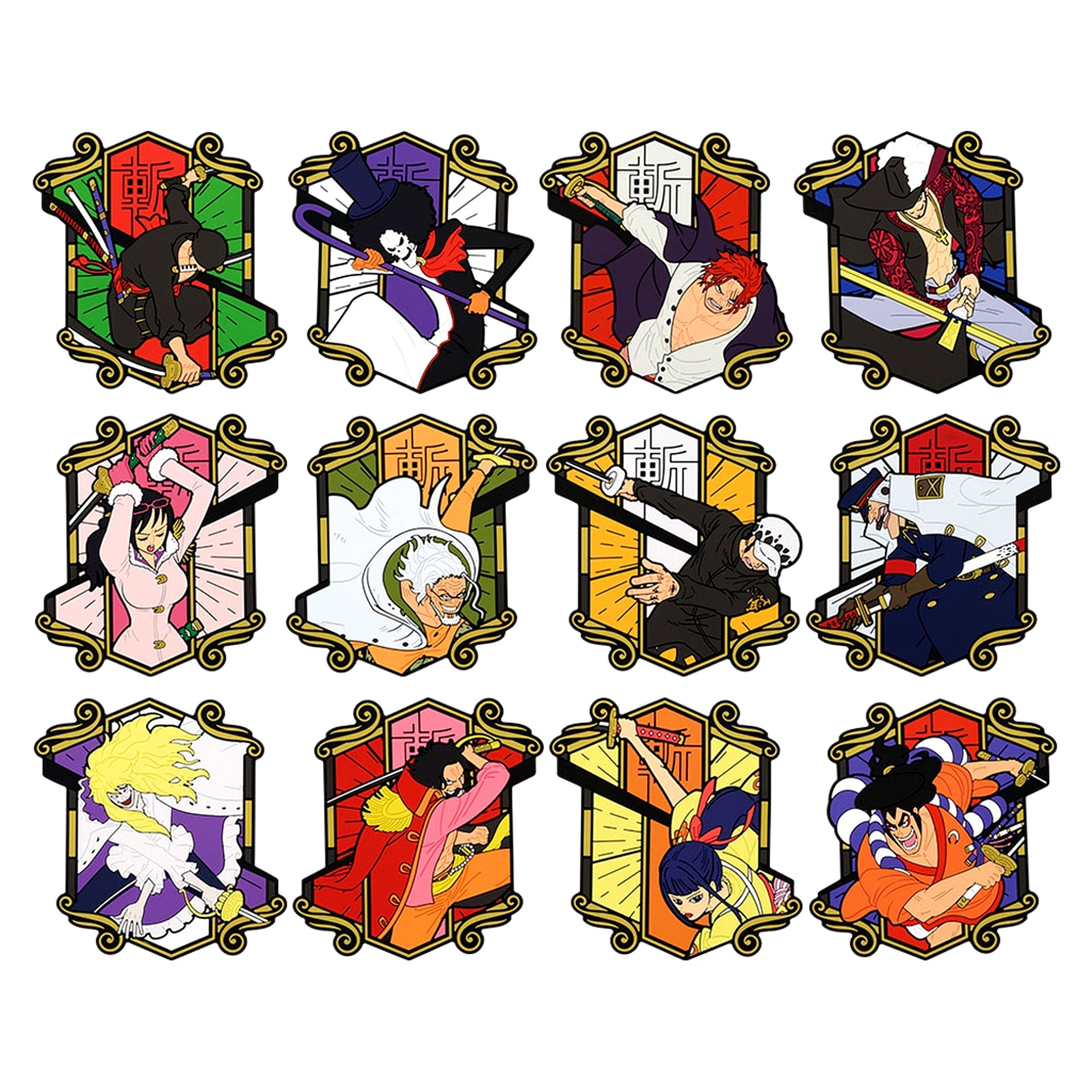 Set of 12 H Prize One Piece EX Shikonnokeifu Rubber Coaster Ichiban Kuji [USED]