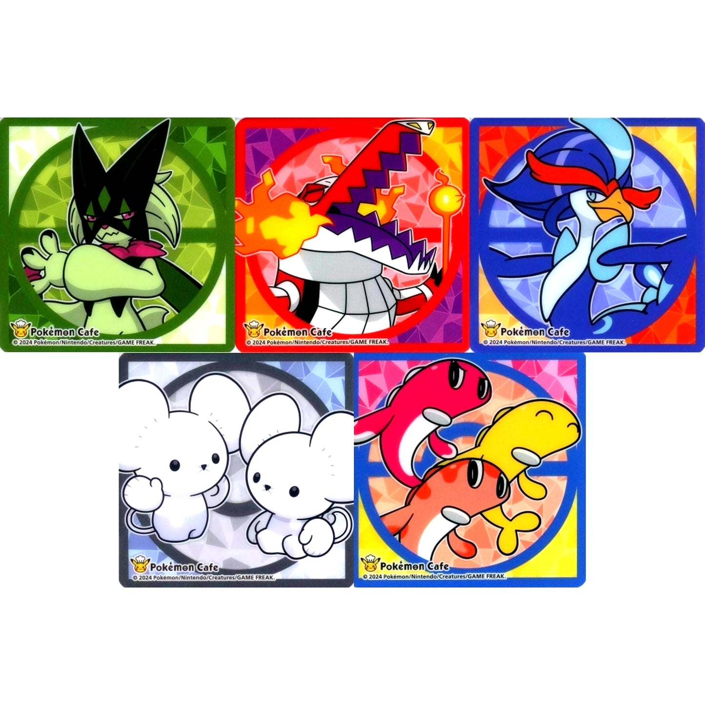 Set of 5 Clear Coaster Pokemon Cafe Drink Order Bonus Pokemon Scarlet Violet Vol. 4 [USED]