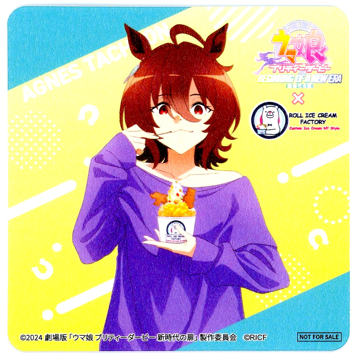 Agnes Tachyon Uma Musume Pretty Derby The Movie Beginning of a New Era Original Coaster Roll Ice Cream Factory Target Store Collab Menu Order Bonus [USED]