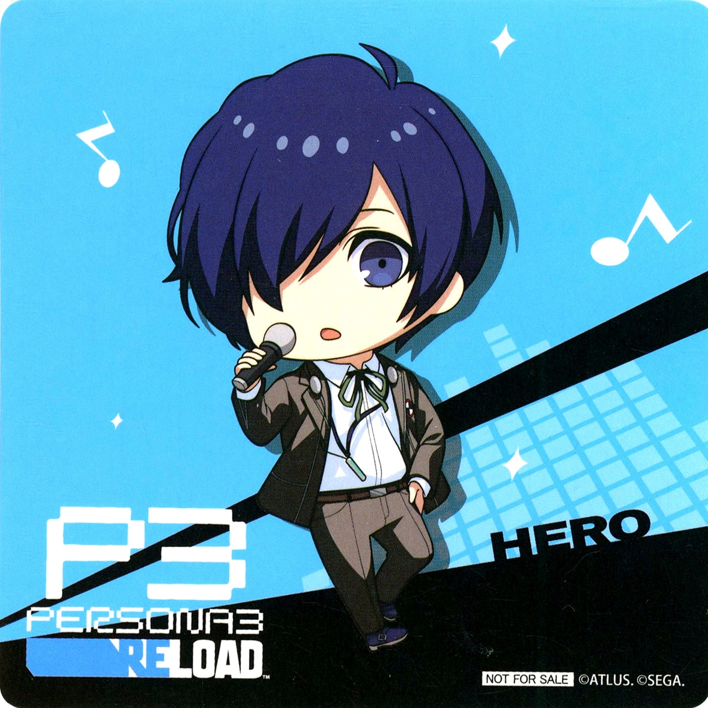 Protagonist Mini Chara BOX A Persona 3 Reload Persona 3 Reload & Persona 5 Tactica x Karaoke Manekineko Collab Drink Order Bonus Coaster [USED]