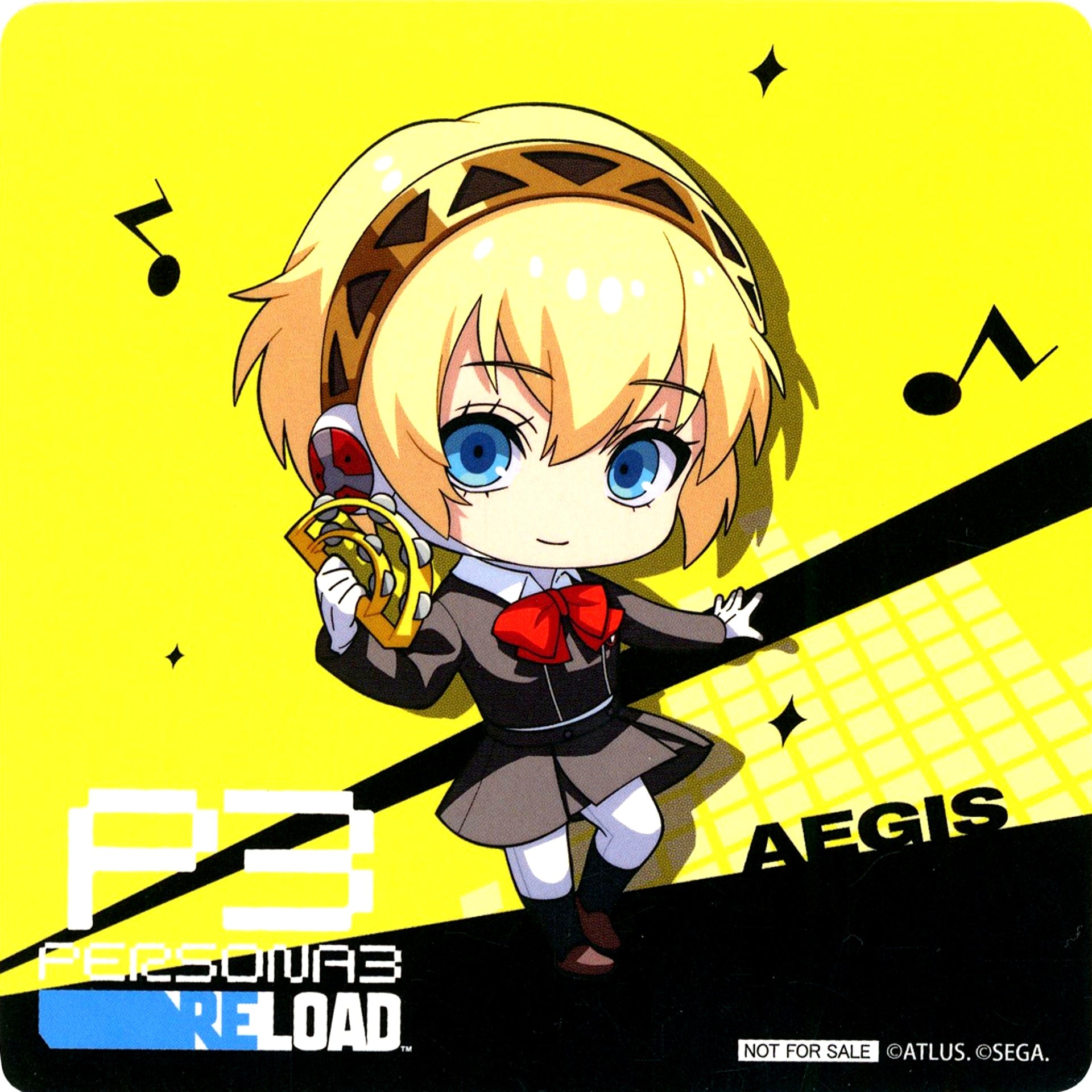 Aigis Mini Chara BOX A Persona 3 Reload Persona 3 Reload & Persona 5 Tactica x Karaoke Manekineko Collab Drink Order Bonus Coaster [USED]