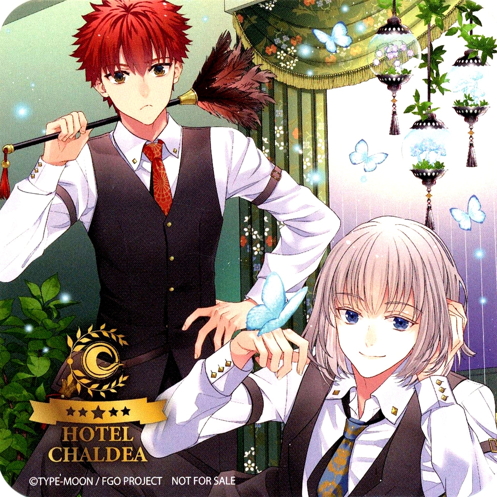 Pretender Oberon & Saber Senji Muramasa Coaster IKEPRI25 x Fate/Grand Order HOTEL CHALDEA Room Avalon Twilight Break Time Accommodation Plan Limited Drink Order Bonus [USED]