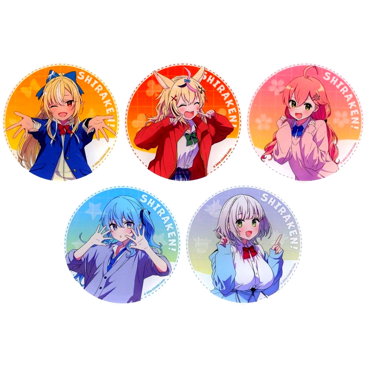 Set of 5 Virtual YouTuber Hololive Acrylic Coaster Shiranai Koto Kenkyukai x Gratte animatecafe Menu Order Paid Bonus [USED]