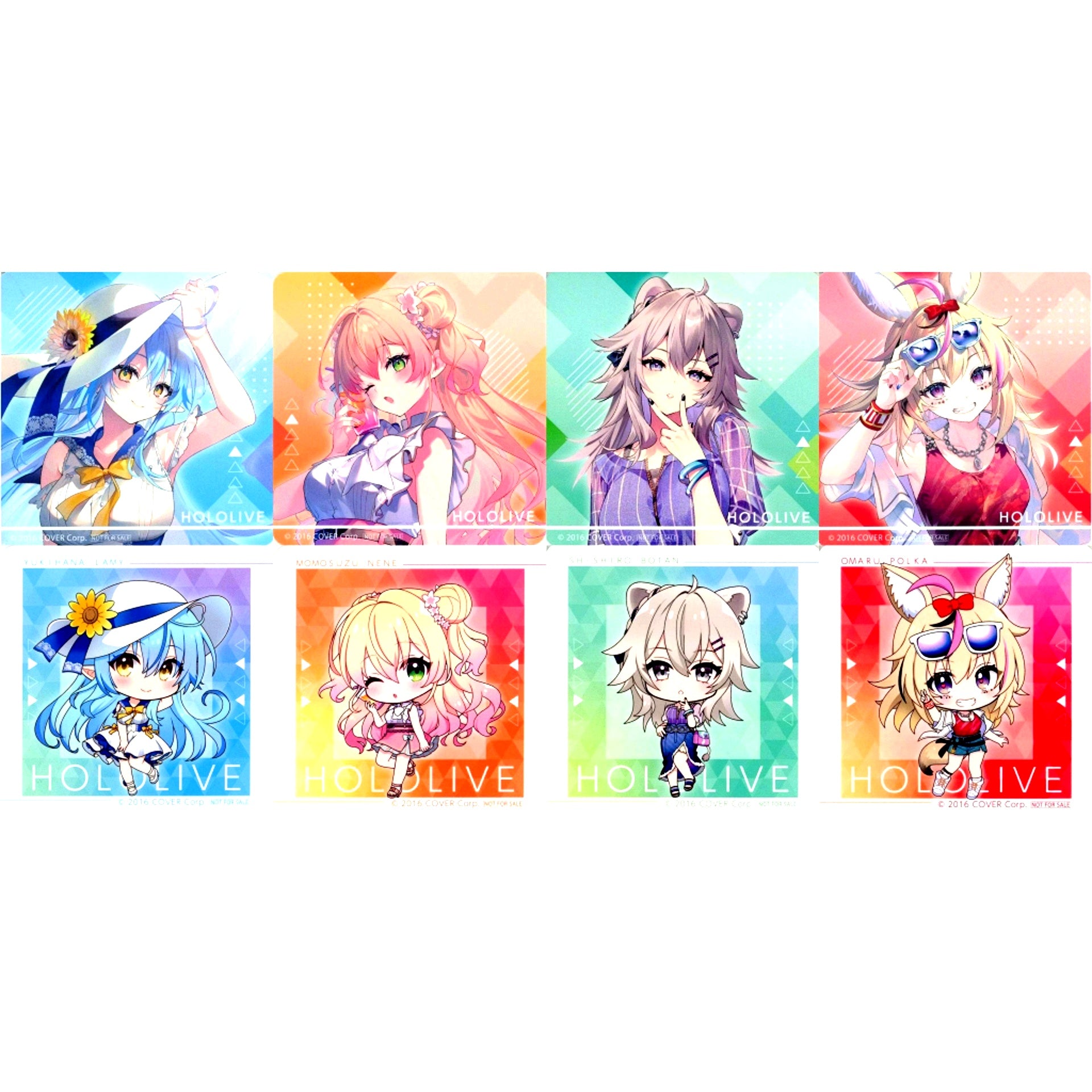 Set of 8 Virtual YouTuber hololive x GiGO Campaign Outing with Nepolabo hololive Yaki Nepolabo Drink with Novelty Order Bonus Novelty Coaster [USED]