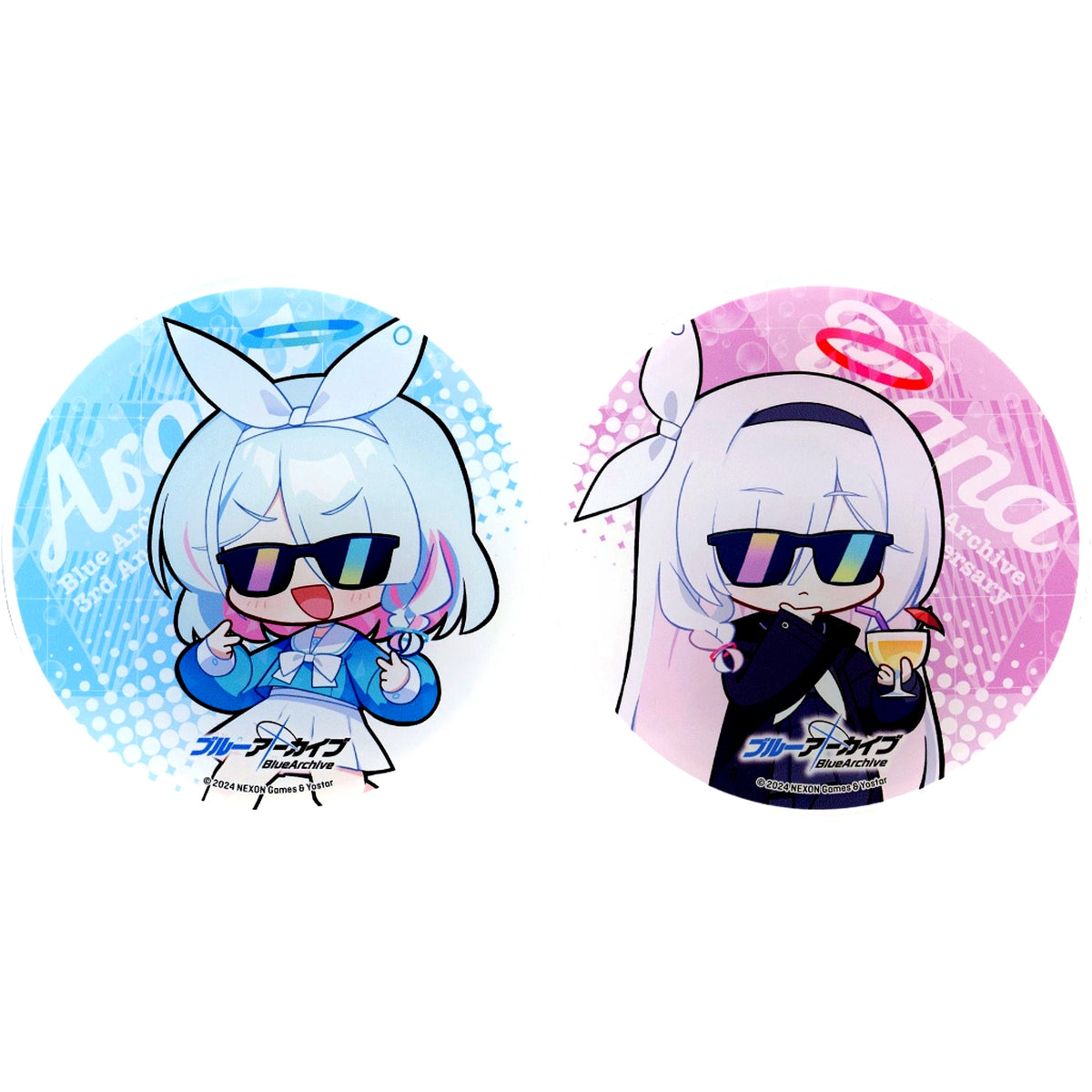 Single Arona and Plana Original Acrylic Coaster Set of 2 Blue Archive 3rd Anniversary [USED]