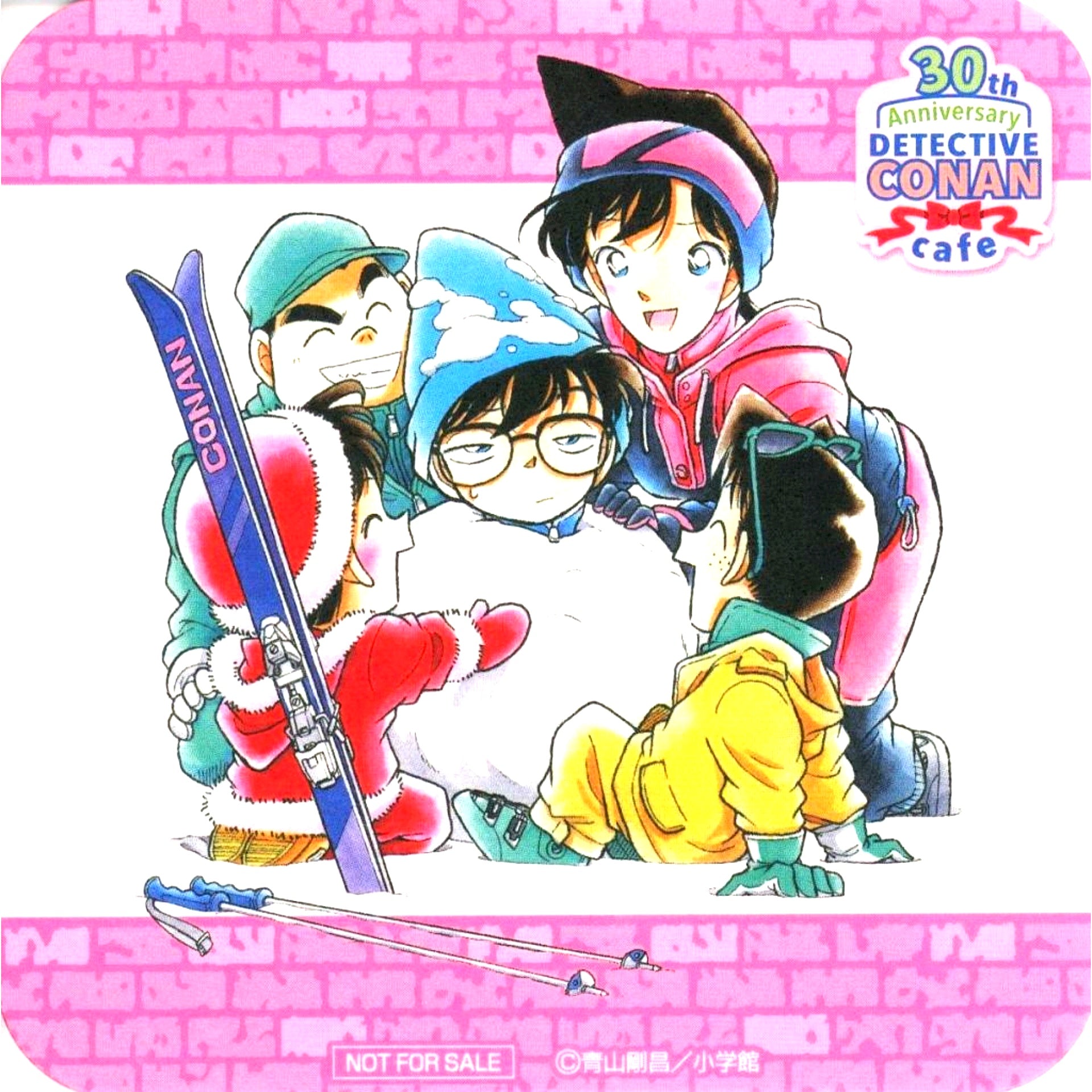 Group Conan Snow Original Coaster Detective Conan 30th Anniversary Cafe Collaboration Drink Order Bonus [USED]