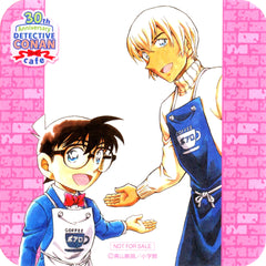 Conan Edogawa and Toru Amuro Original Coaster Detective Conan 30th Anniversary Cafe Collaboration Drink Order Bonus [USED]