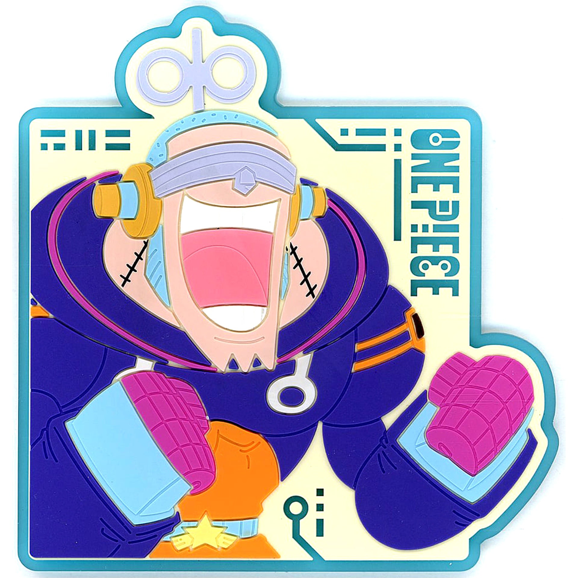 One Piece Franky Ichiban Kuji Future Island Egghead Rubber Coaster Prize J [USED]