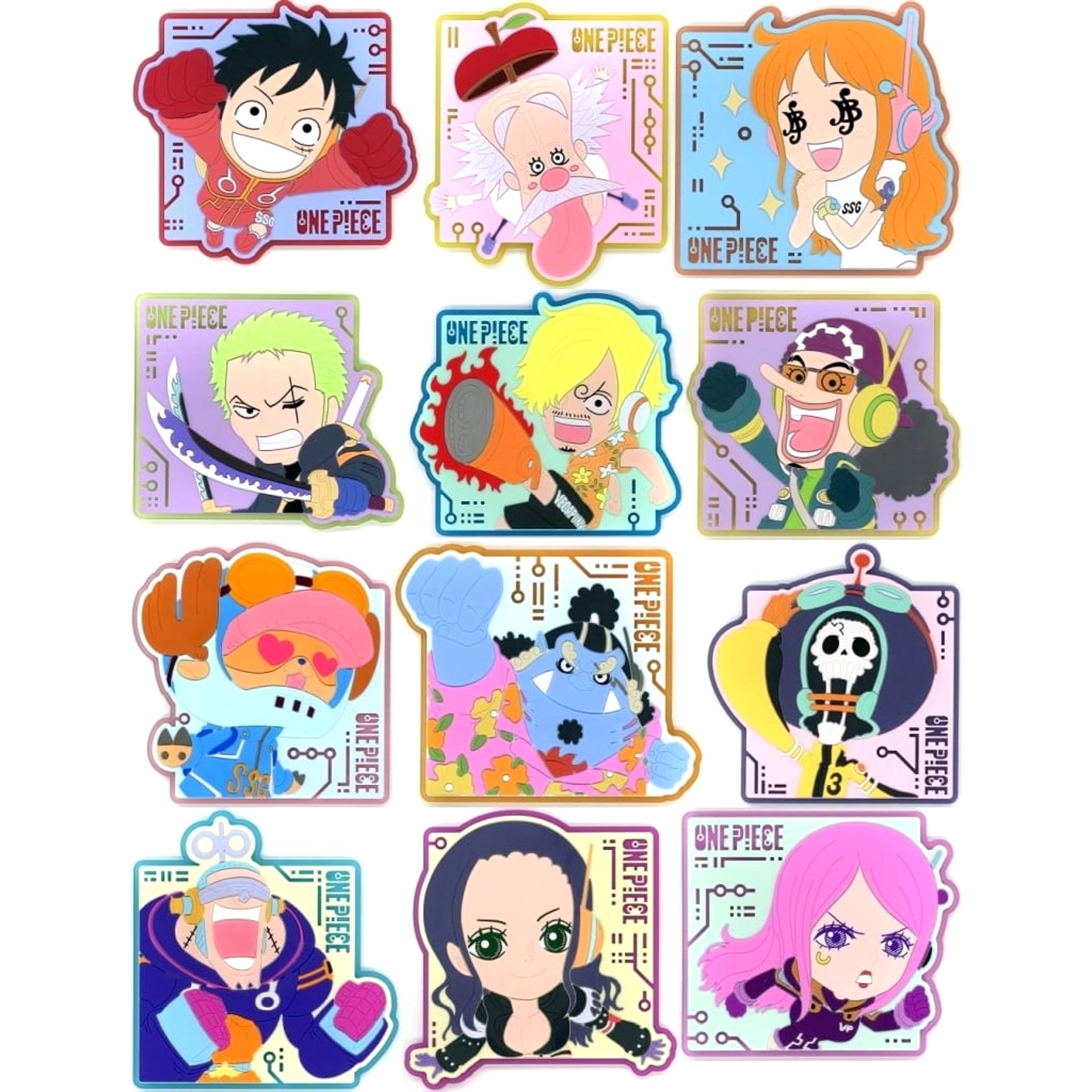 One Piece Monkey D. Luffy & Others All 12 Types Set Ichiban Kuji Future Island Egghead Rubber Coaster Prize J [USED]