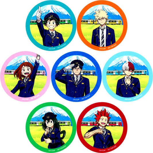 Single Item Group Set of 7 Coasters My Hero Academia x Shizuoka Railway x Shizutetsu Hotel Prezio Concept Room Stay Bonus [USED]