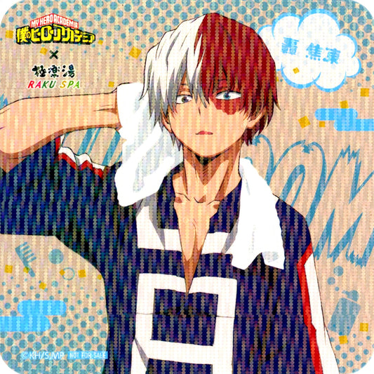 Shoto Todoroki Hologram Ver. My Hero Academia x Gokurakuyu RAKU SPA Further Beyond Gokuraku PLUS ULSPA Collabo Menu Order Bonus Original Coaster [USED]