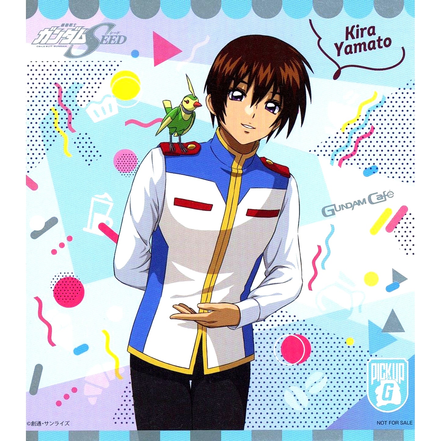 Kira Yamato Mini Shikishi Style Coaster Mobile Suit Gundam SEED GUNDAM Cafe Costume COLLECTION 2021 Spring PUG & Night Online Menu Set Purchase Bonus [USED]