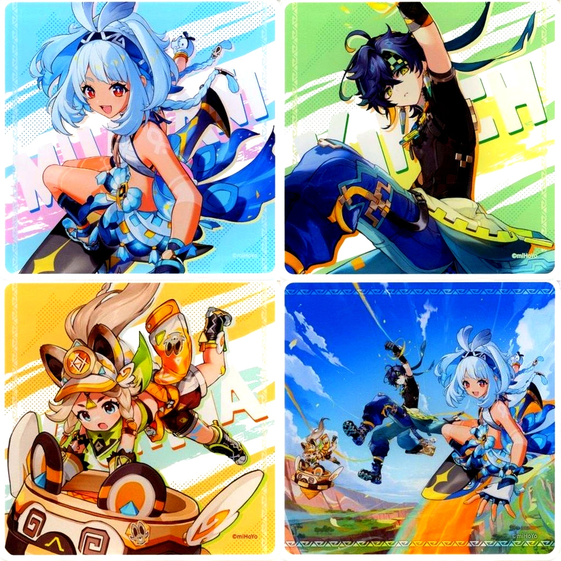 Set of 4 Genshin Acrylic Coaster Gratte animatecafe Dash to the Scorching Natlan Menu Paid Bonus [USED]