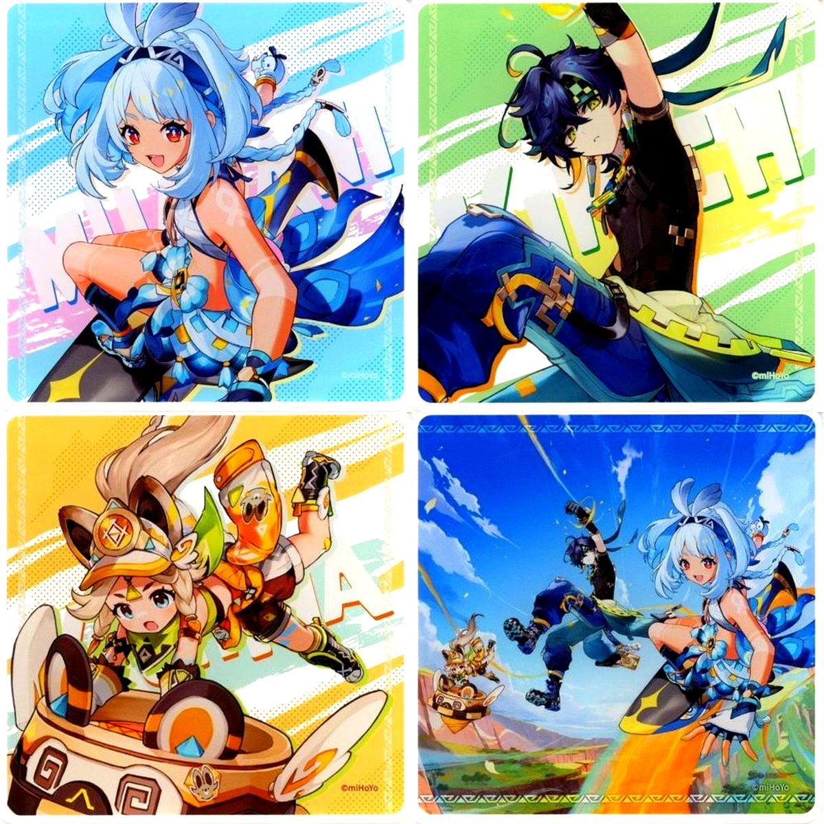 Set of 4 Genshin Acrylic Coaster Gratte animatecafe Dash to the Scorching Natlan Menu Paid Bonus [USED]