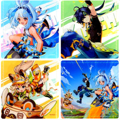 Set of 4 Genshin Acrylic Coaster Gratte animatecafe Dash to the Scorching Natlan Menu Paid Bonus [USED]