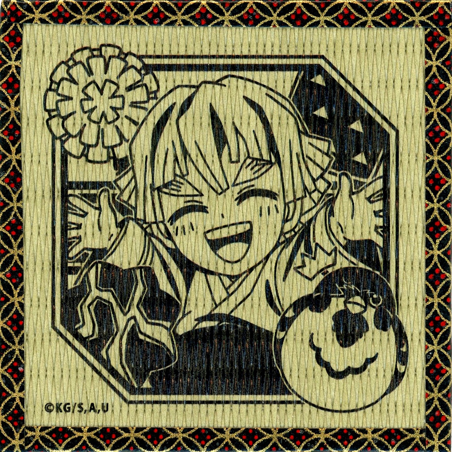 Zenitsu Agatsuma Demon Slayer Tatami Coaster Zenitsu Agatsuma Birthday Festival 2024 ufotable Cafe x Machi Asobi CAFE [USED]