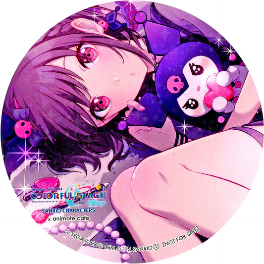Ena Shinonome and Kuromi feat. Kuromi After Training Hologram Coaster Project Sekai Colorful Stage feat. Hatsune Miku x Sanrio Characters x animate cafe Menu Order and Goods Purchase Bonus [USED]