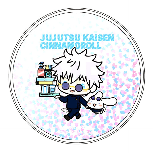 Satoru Gojo & Cinnamoroll Glitter Coaster Jujutsu Kaisen Season 2 Hidden Inventory Premature Death x Sanrio Characters [USED]