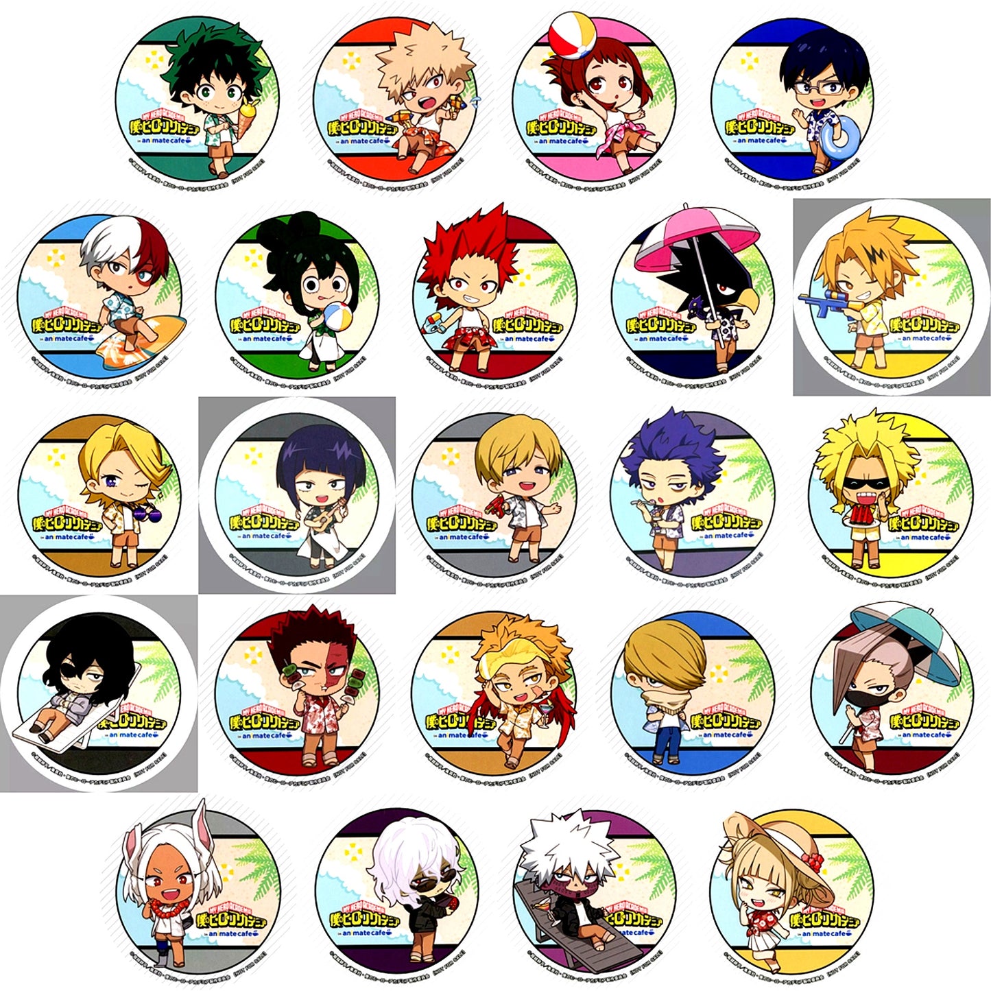 Set of 23 My Hero Academia x animatecafe Menu Order Bonus Coaster [USED]