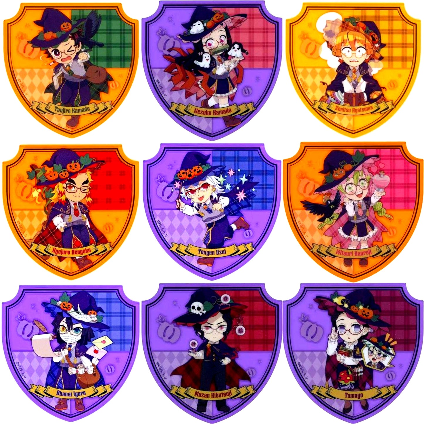 Set of 9 Random Acrylic Coaster A Demon Slayer x ufotable Cafe Machi Asobi CAFE x ufotable DINING Halloween Event 2024 [USED]