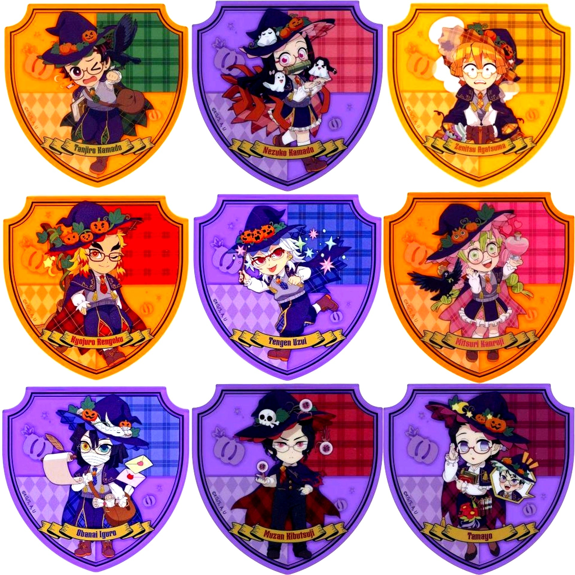 Set of 9 Random Acrylic Coaster A Demon Slayer x ufotable Cafe Machi Asobi CAFE x ufotable DINING Halloween Event 2024 [USED]