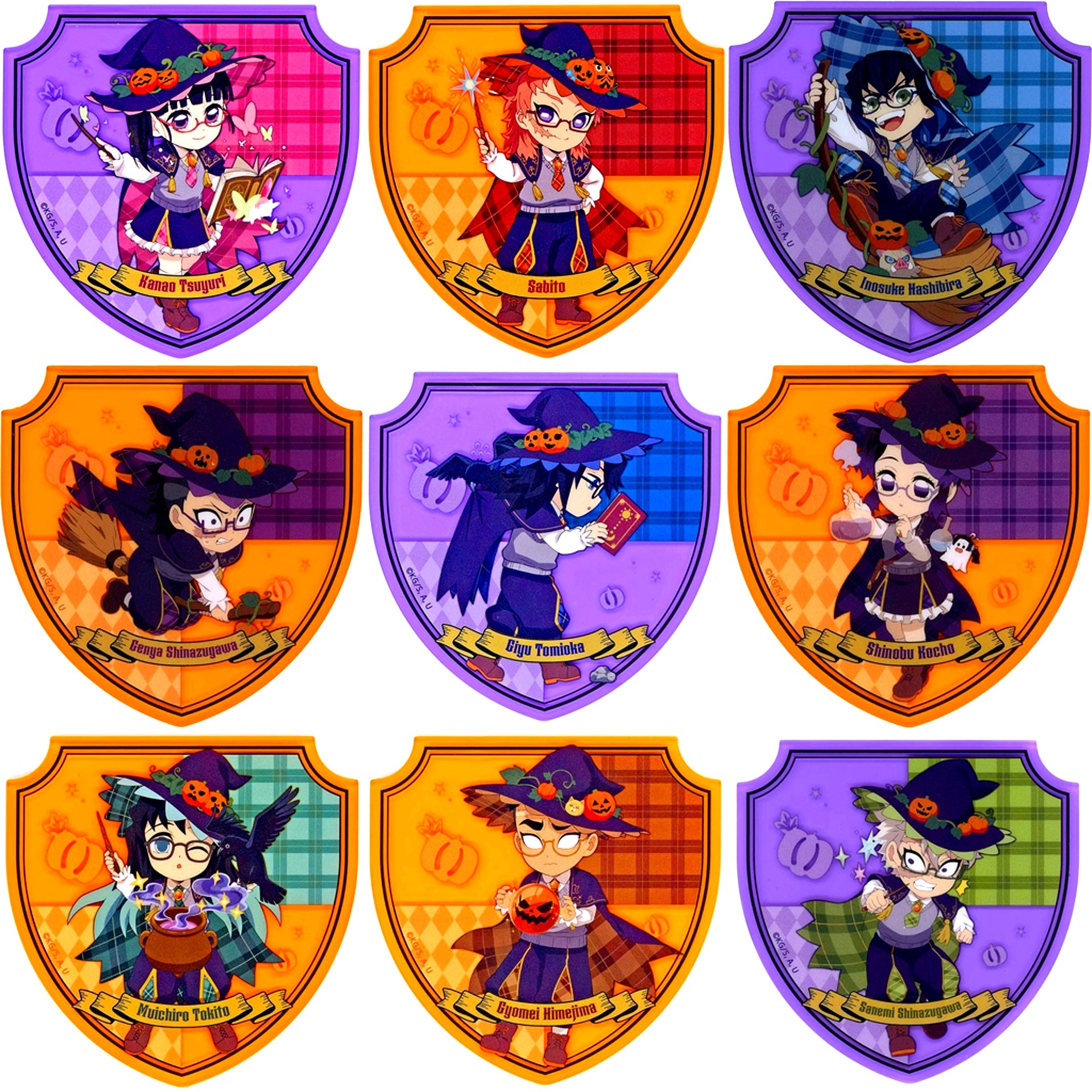 Set of 9 Random Acrylic Coaster B Demon Slayer x ufotable Cafe Machi Asobi CAFE x ufotable DINING Halloween Event 2024 [USED]