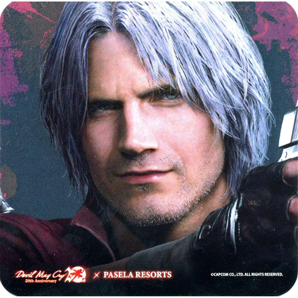 Dante Center Parting Original Coaster Devil May Cry Series x Pasela Series 20th Anniversary Collabo Cafe Drink Order Bonus [USED]