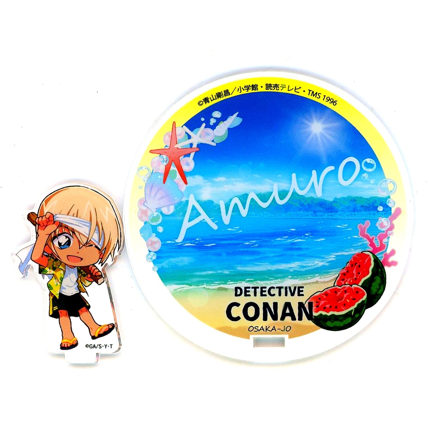 Toru Amuro Summer Vacation Detective Conan Osaka Castle Honjin SPECIAL SHOP 2024 Acrylic Stand Coaster [USED]