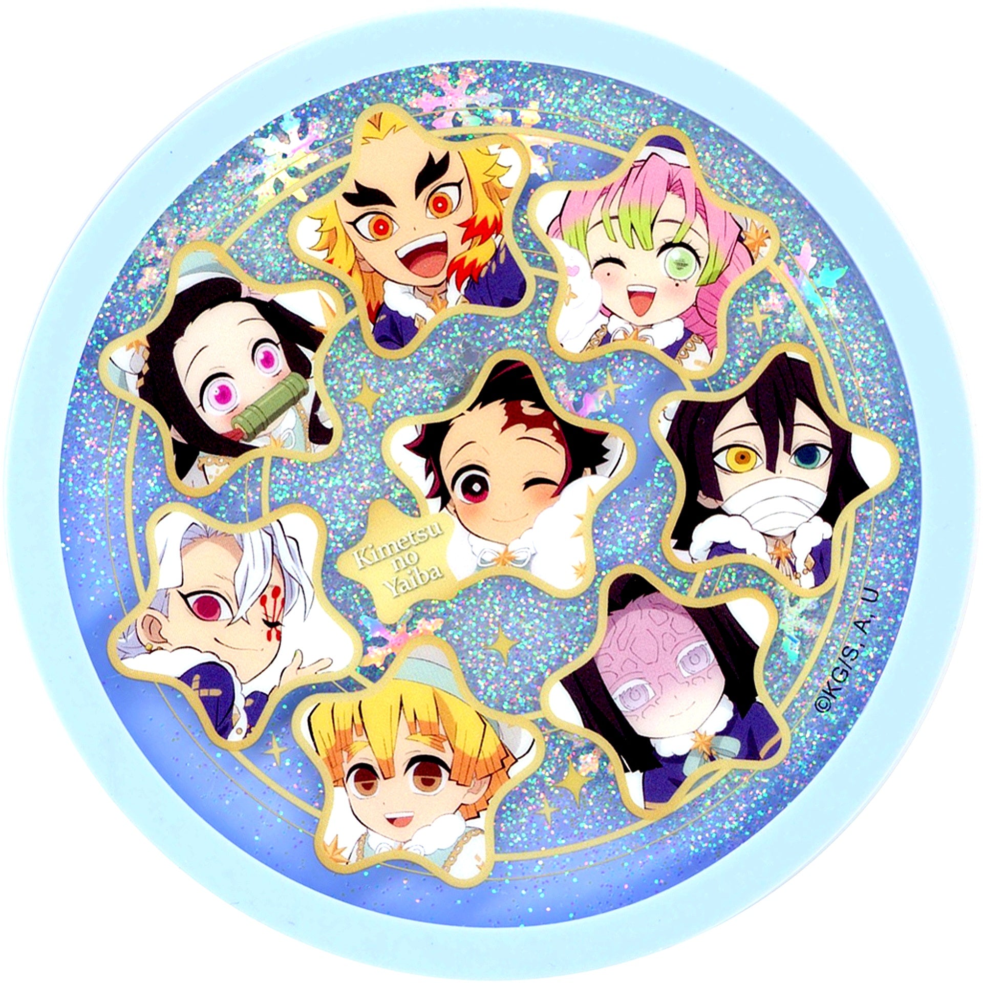 Group Acrylic Glitter Coaster A Demon Slayer x ufotable Cafe Machi Asobi CAFE x ufotable DINING Christmas Event 2024 [USED]