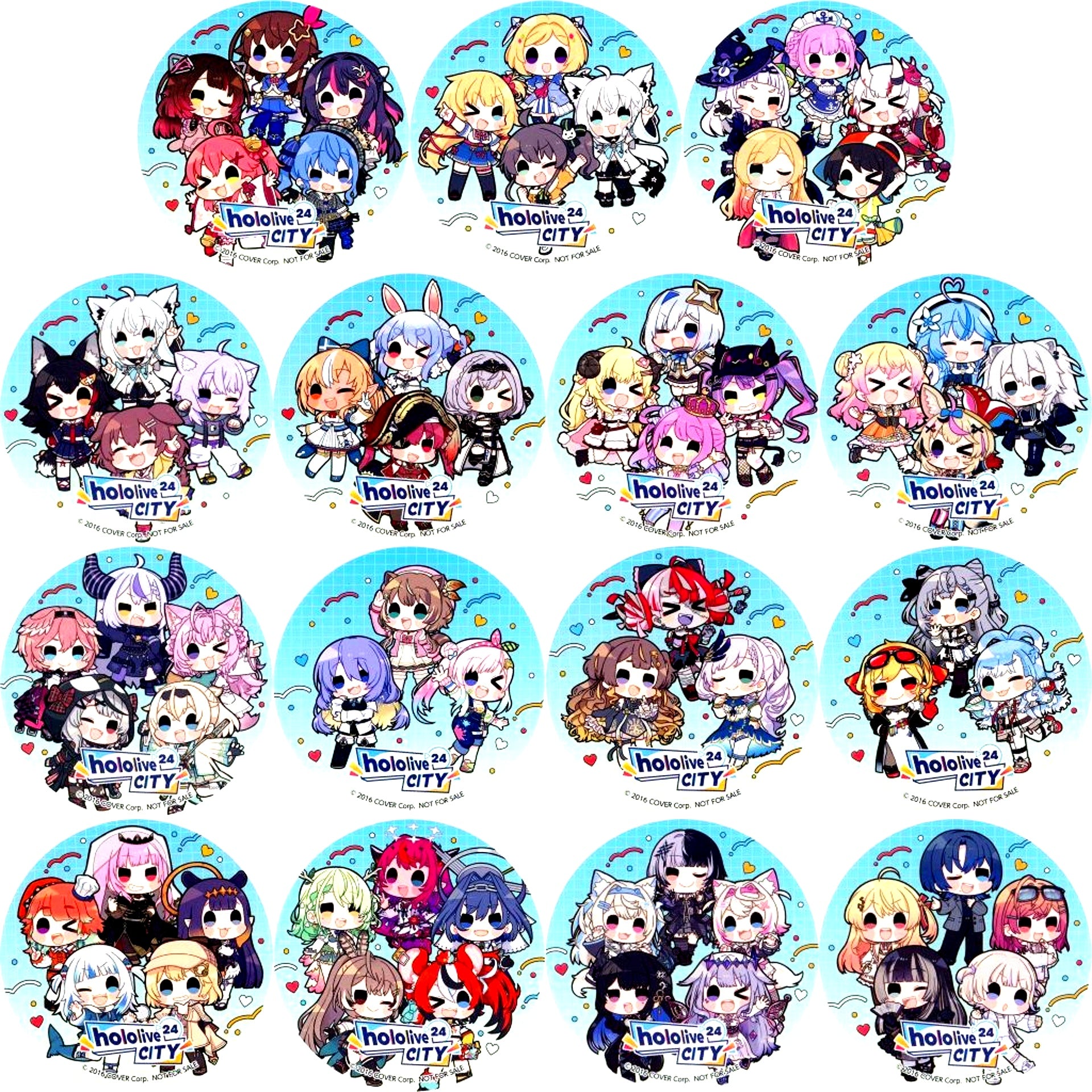 Set of 15 Virtual YouTuber hololive hololive CITY'24 Food Drink Order Bonus Original Coaster [USED]