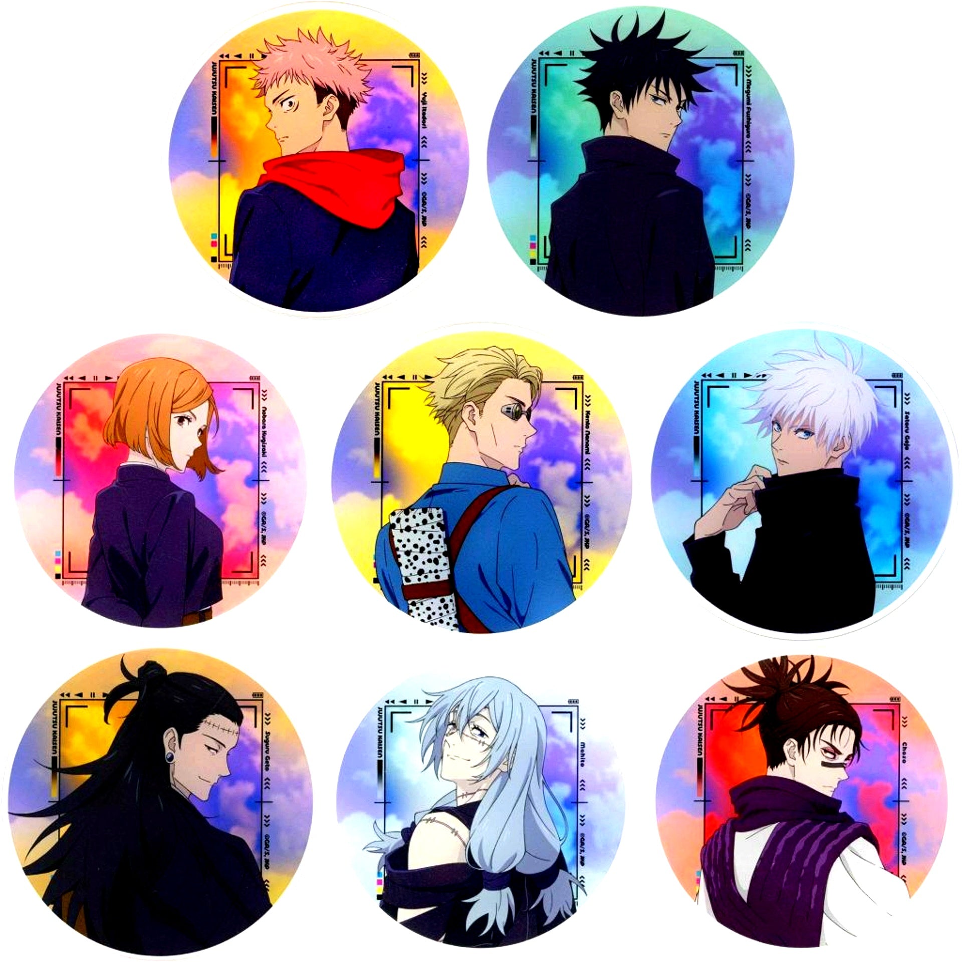 Set of 8 Trading Acrylic Coaster Jujutsu Kaisen Fair 2024 Shibuya Incident Gratte animatecafe Menu Paid Bonus [USED]