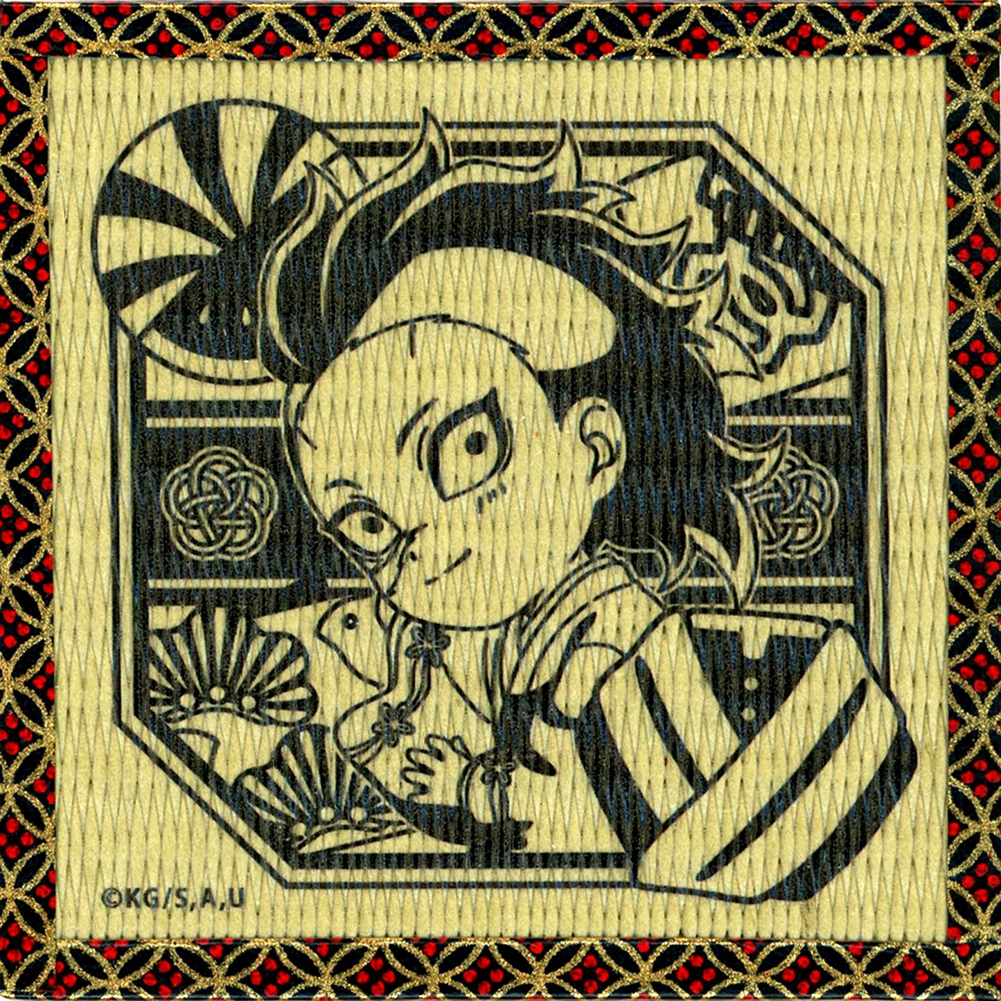 Genya Shinazugawa Demon Slayer x ufotable Cafe / Machi Asobi CAFE Genya Shinazugawa Birthday Festival 2025 Tatami Coaster [USED]