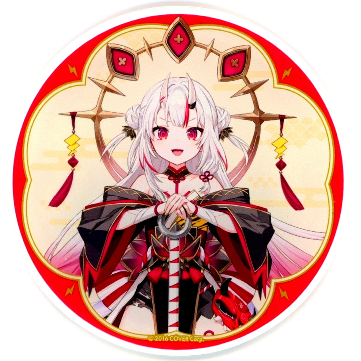 Nakiri Ayame Acrylic Coaster Virtual YouTuber Hololive Setsubun Fair Warau Kado ni wa Fuku Kitaru Celebration Gratte animate cafe Menu Order Paid Bonus [USED]