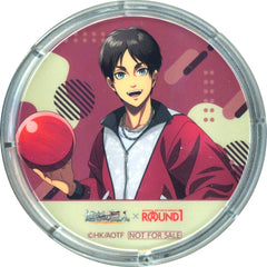 Eren Yeager Retro Fashion Ver. Original Acrylic Coaster Attack on Titan x ROUND1 2nd Half Collab Menu Popcorn Order Bonus [USED]