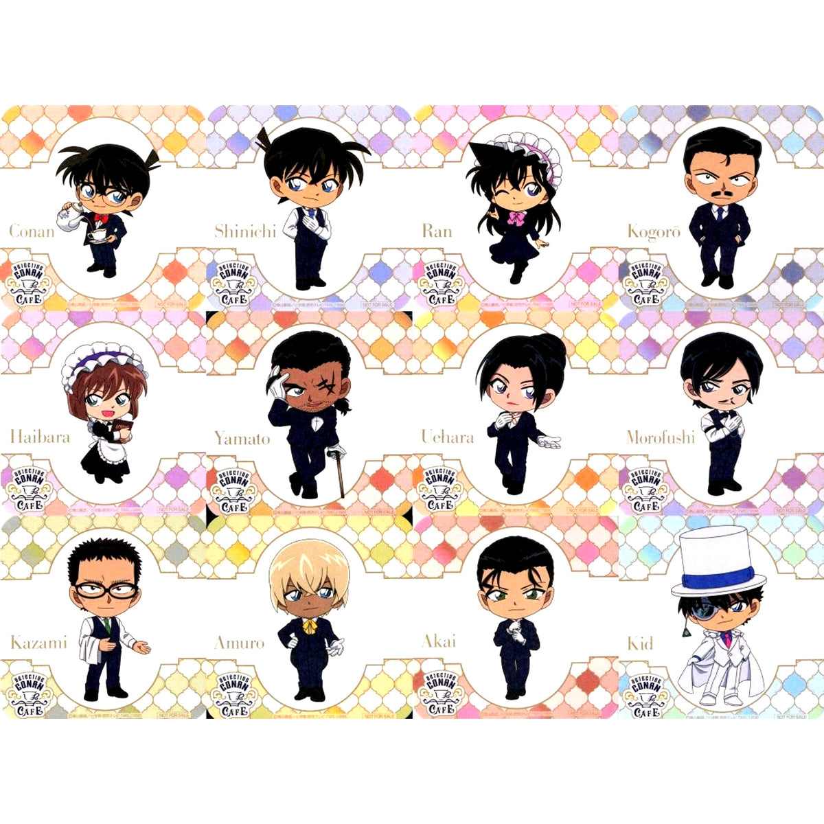 Set of 12 Original Coaster Detective Conan Cafe 2025 Drink Order Bonus 1st Half [USED]