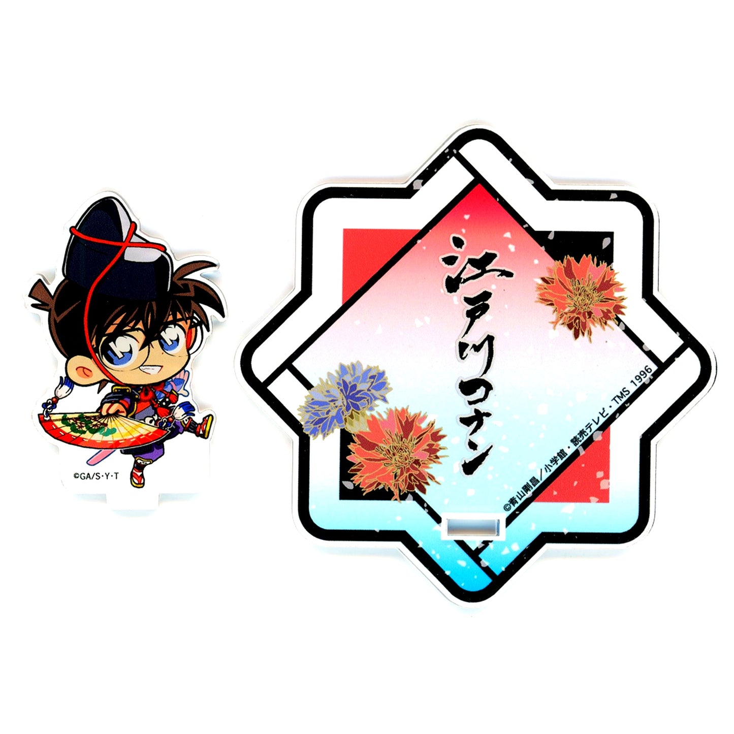Conan Edogawa Acrylic Stand Coaster Sengoku Pattern Detective Conan Osaka Castle Honjin Special Shop 2025 Food Corner Limited Souvenir Goods [USED]